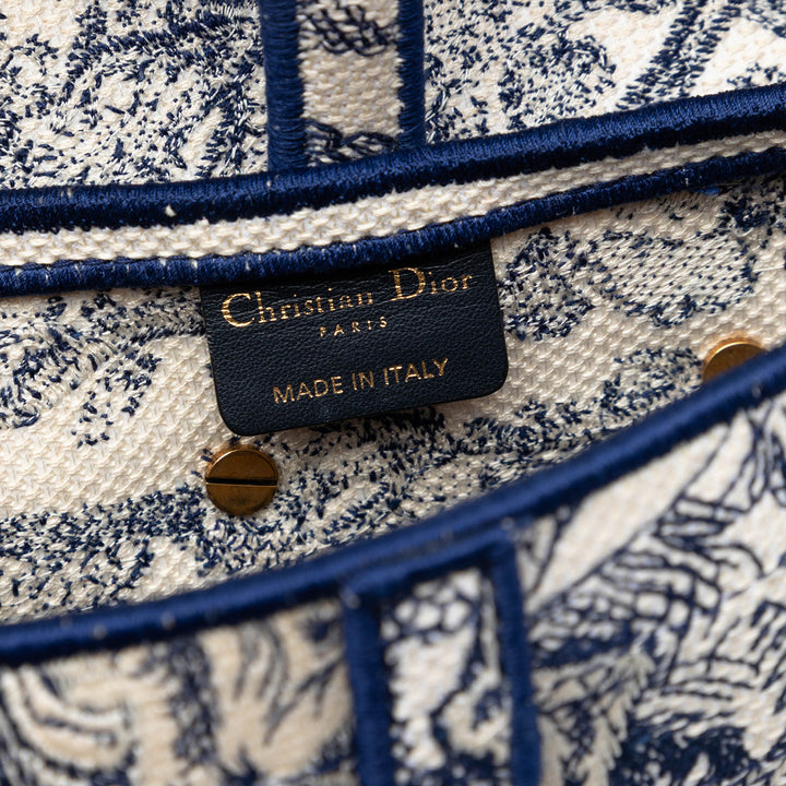 Dior brodé Toile Toile de Jouy Saddle Sac