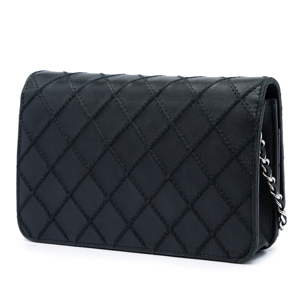 Chanel CC Wild Stitch Wallet on Chain Cuir d'agneau Noir – vue 2 – GABY PARIS