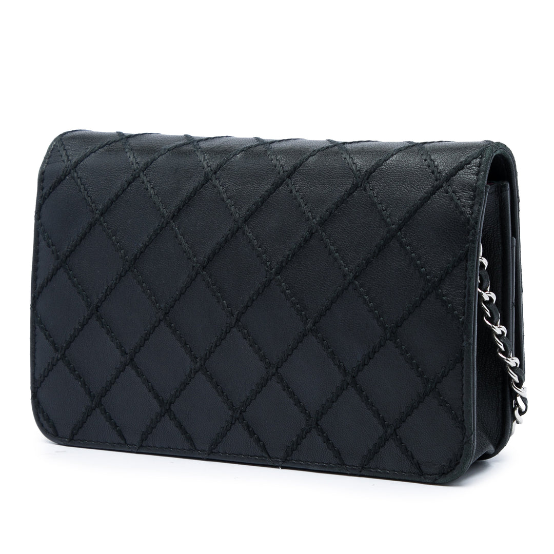 Chanel CC Wild Stitch Wallet on Chain Cuir d'agneau Noir – vue 2 – GABY PARIS