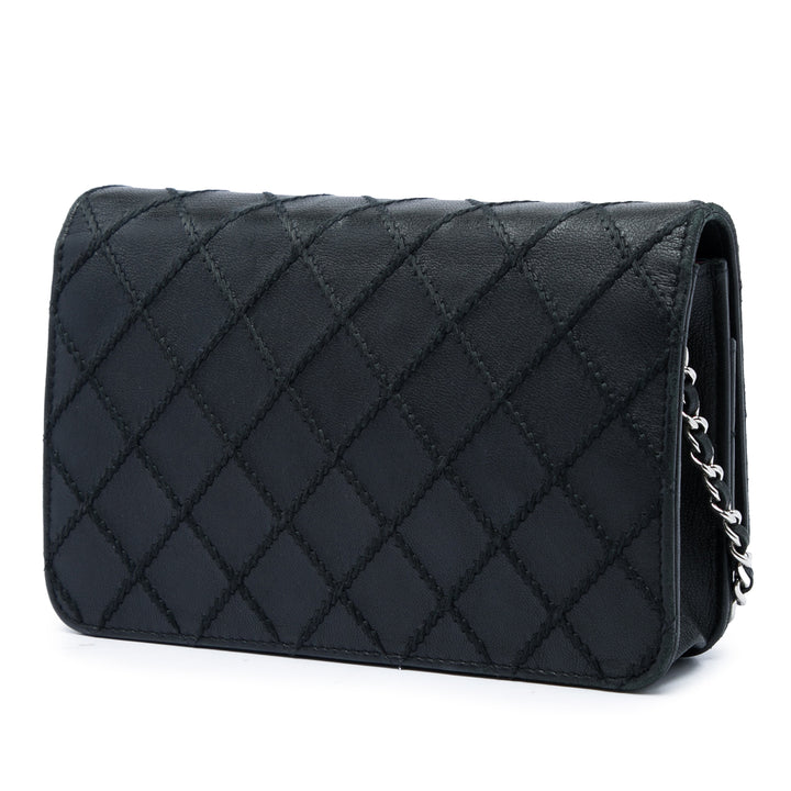 Chanel CC Wild Stitch Wallet on Chain Cuir d'agneau Noir – vue 2 – GABY PARIS