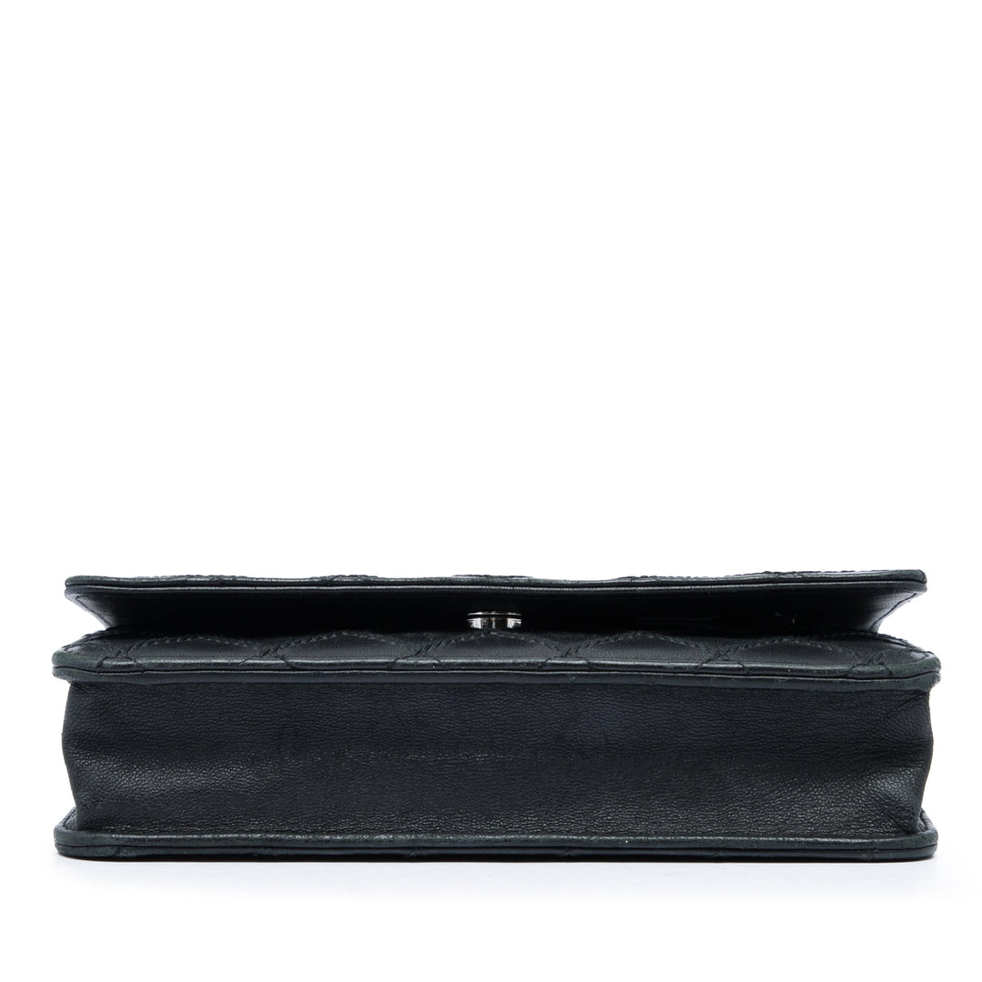 Chanel CC Wild Stitch Wallet on Chain Cuir d'agneau Noir – vue 3 – GABY PARIS