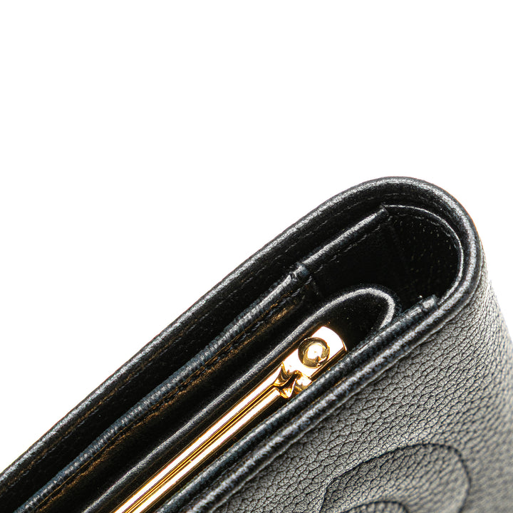 CC Caviar French Small Wallet Black - Gaby Paris