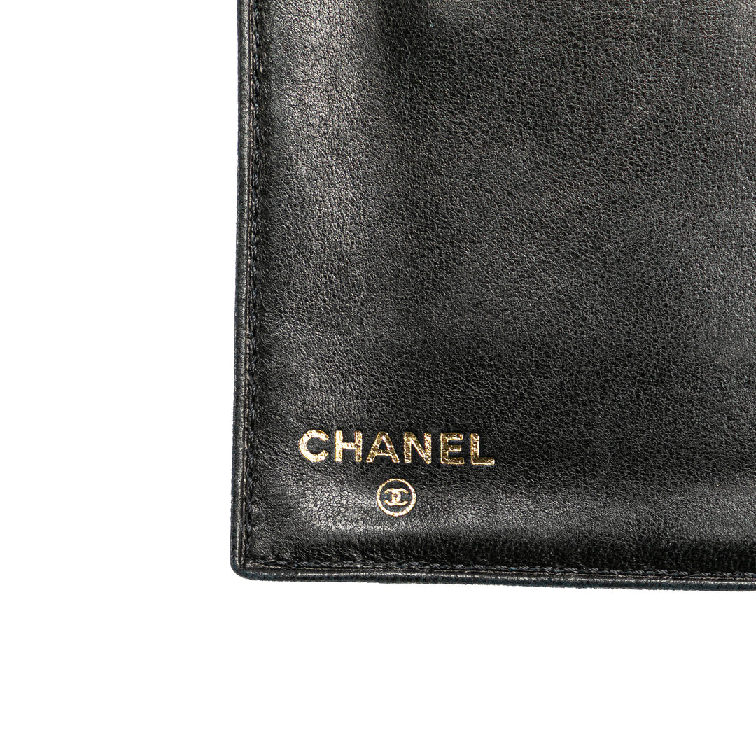 CC Caviar French Small Wallet Black - Gaby Paris