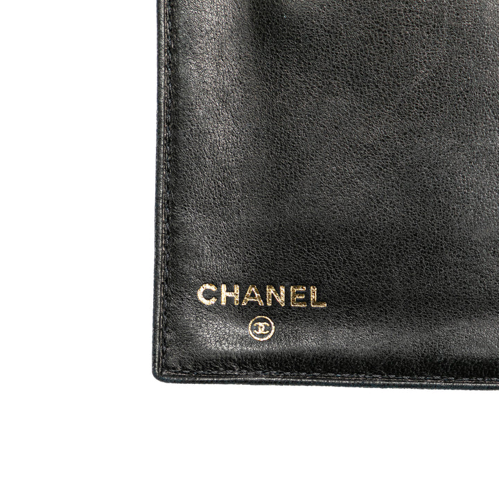 CC Caviar French Small Wallet Black - Gaby Paris