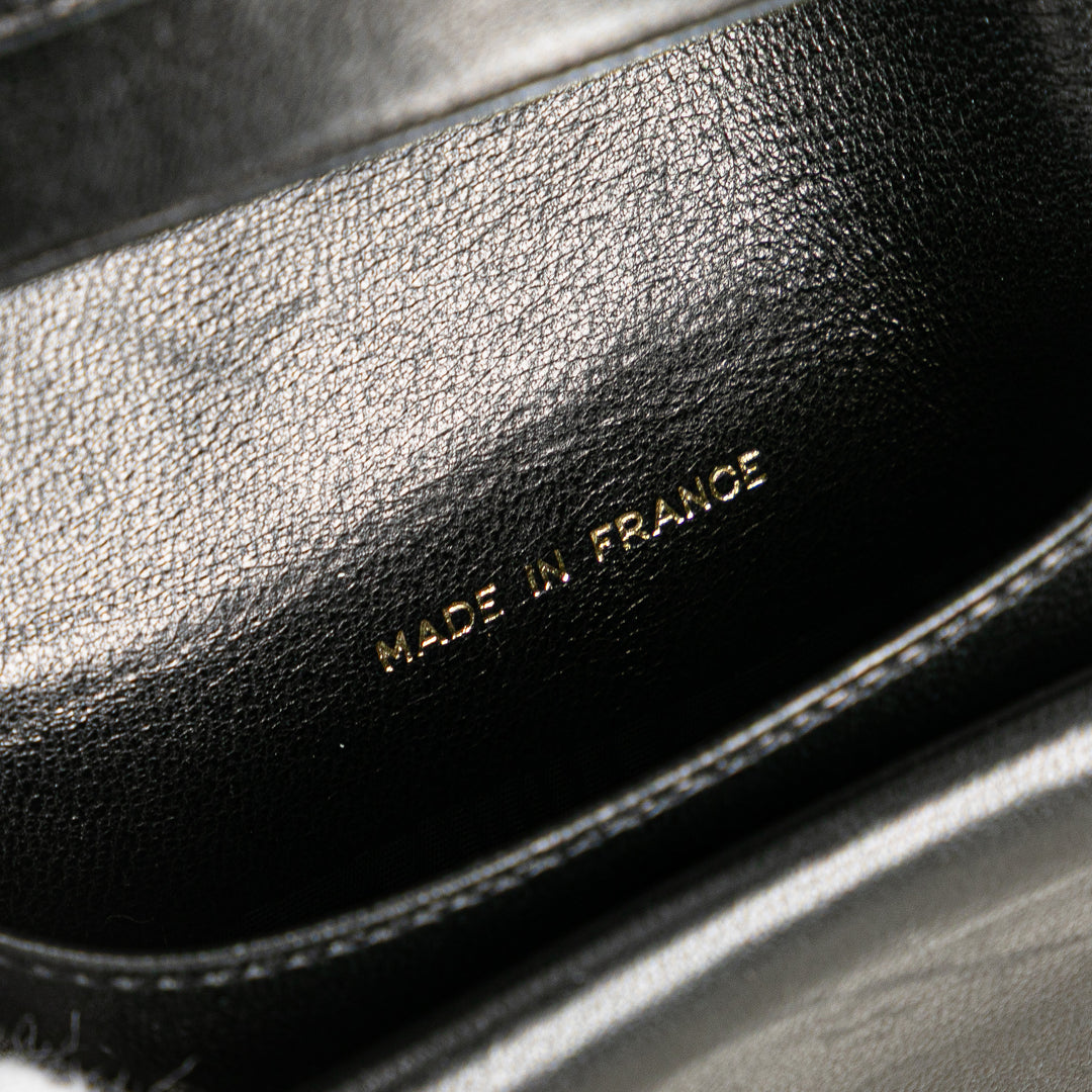 CC Caviar French Small Wallet Black - Gaby Paris