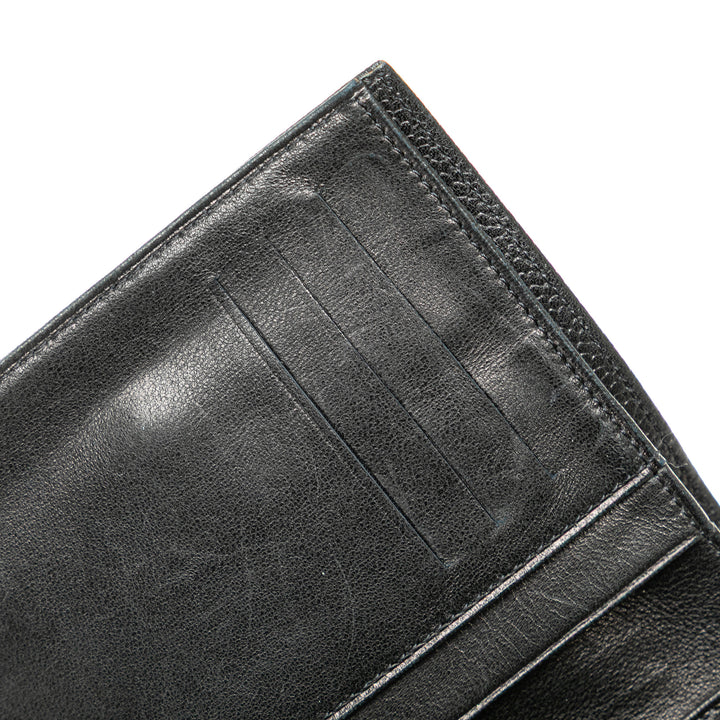 CC Caviar French Small Wallet Black - Gaby Paris