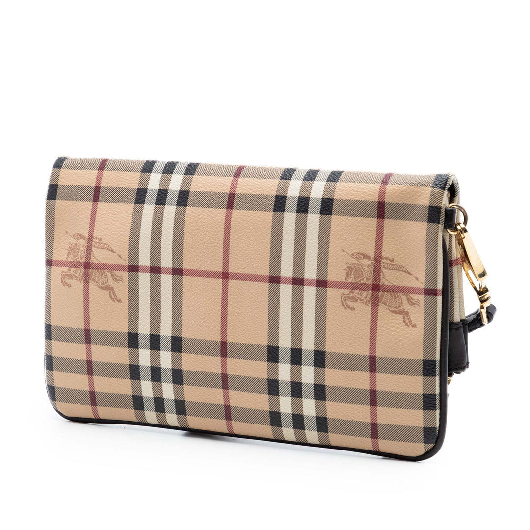 Burberry Haymarket Check Coated Toile Adeline Fold over Pochette