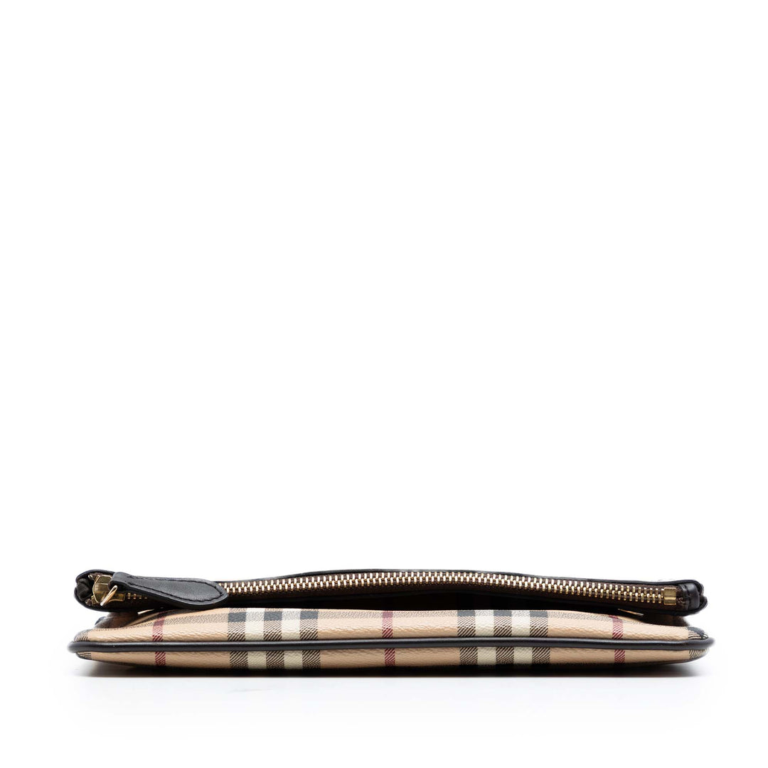 Burberry Haymarket Check Coated Toile Adeline Fold over Pochette