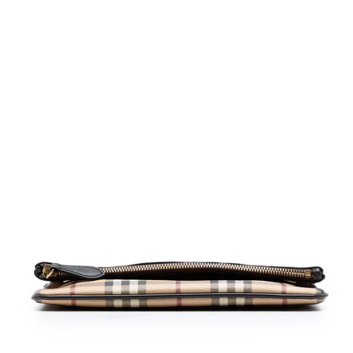 Burberry Haymarket Check Coated Toile Adeline Fold over Pochette