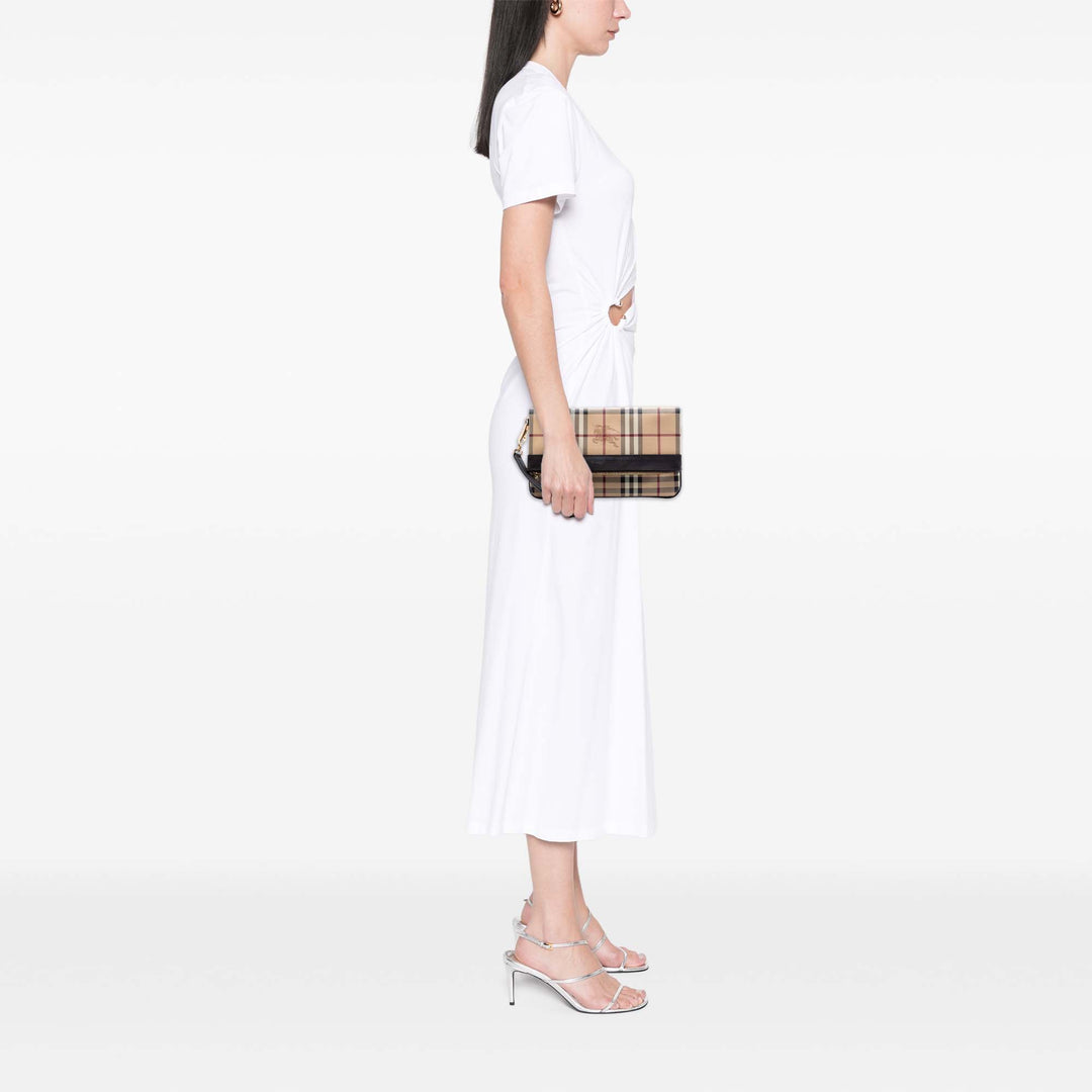 Burberry Haymarket Check Coated Toile Adeline Fold over Pochette