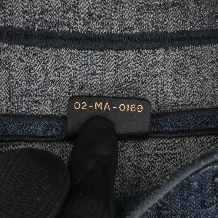 Oblique Embroidered Denim Saddle Bag Blue - Gaby Paris