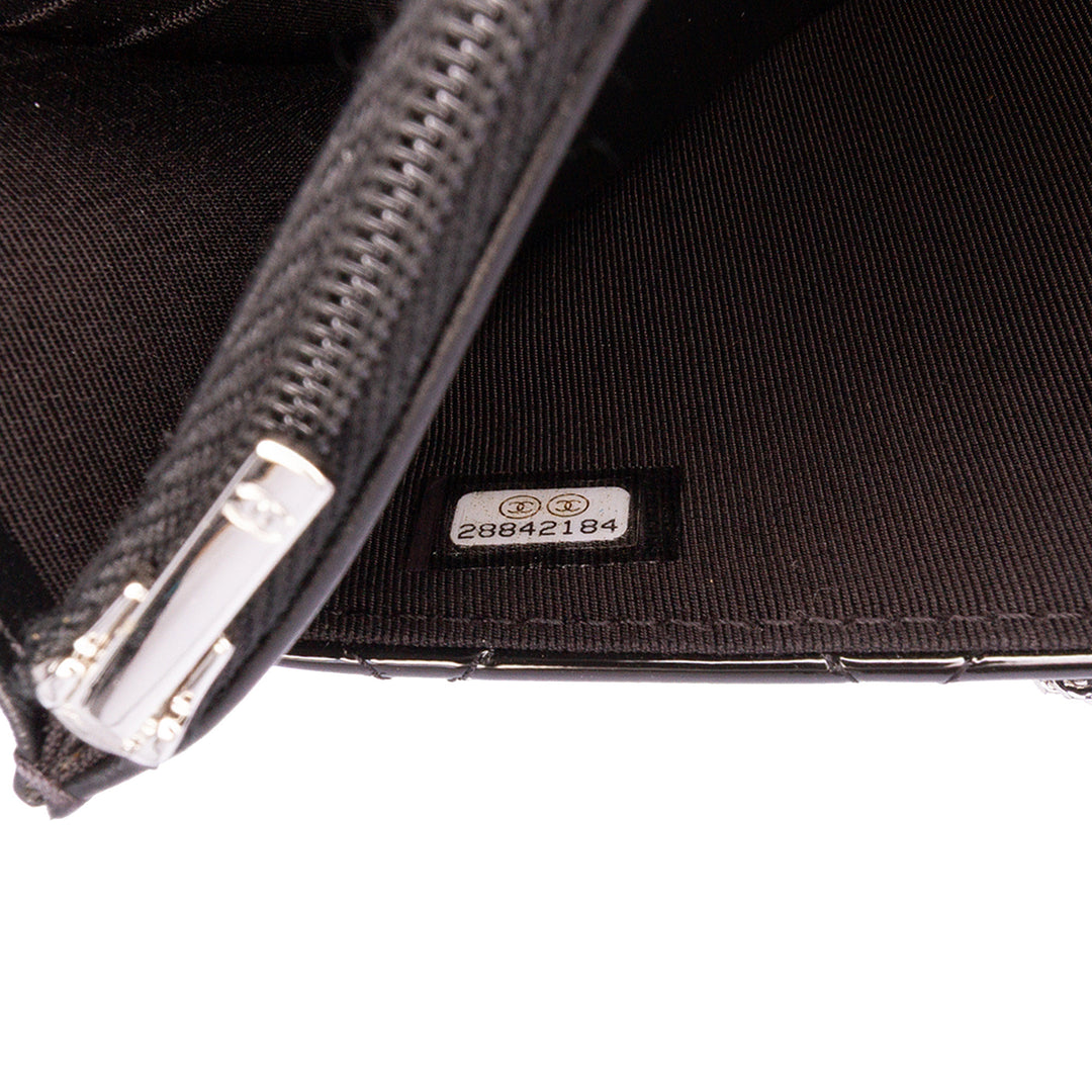 CC Bicolor Quilted Patent Wallet on Chain Red - Gaby Paris
