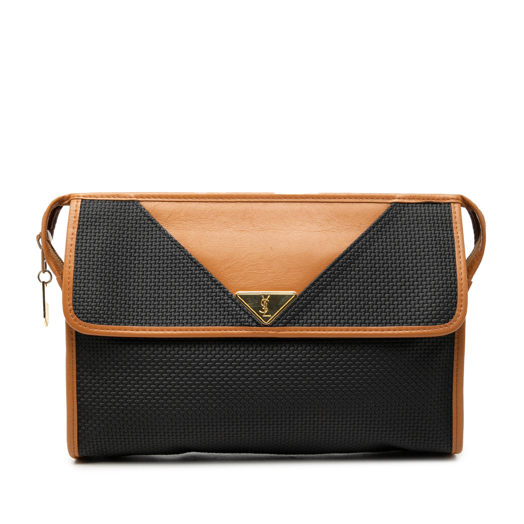 Saint Laurent Cuir à finitions Coated Toile Pochette