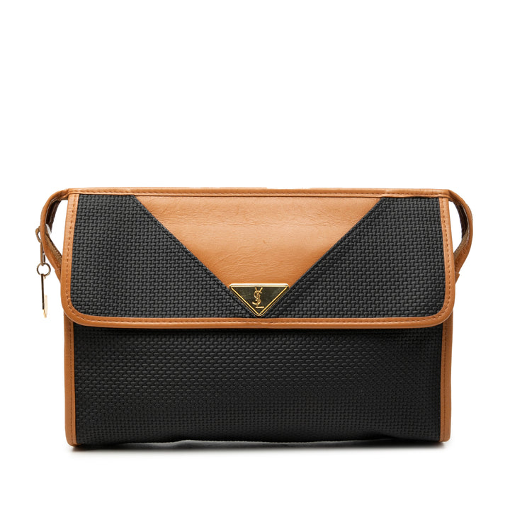 Saint Laurent Cuir à finitions Coated Toile Pochette
