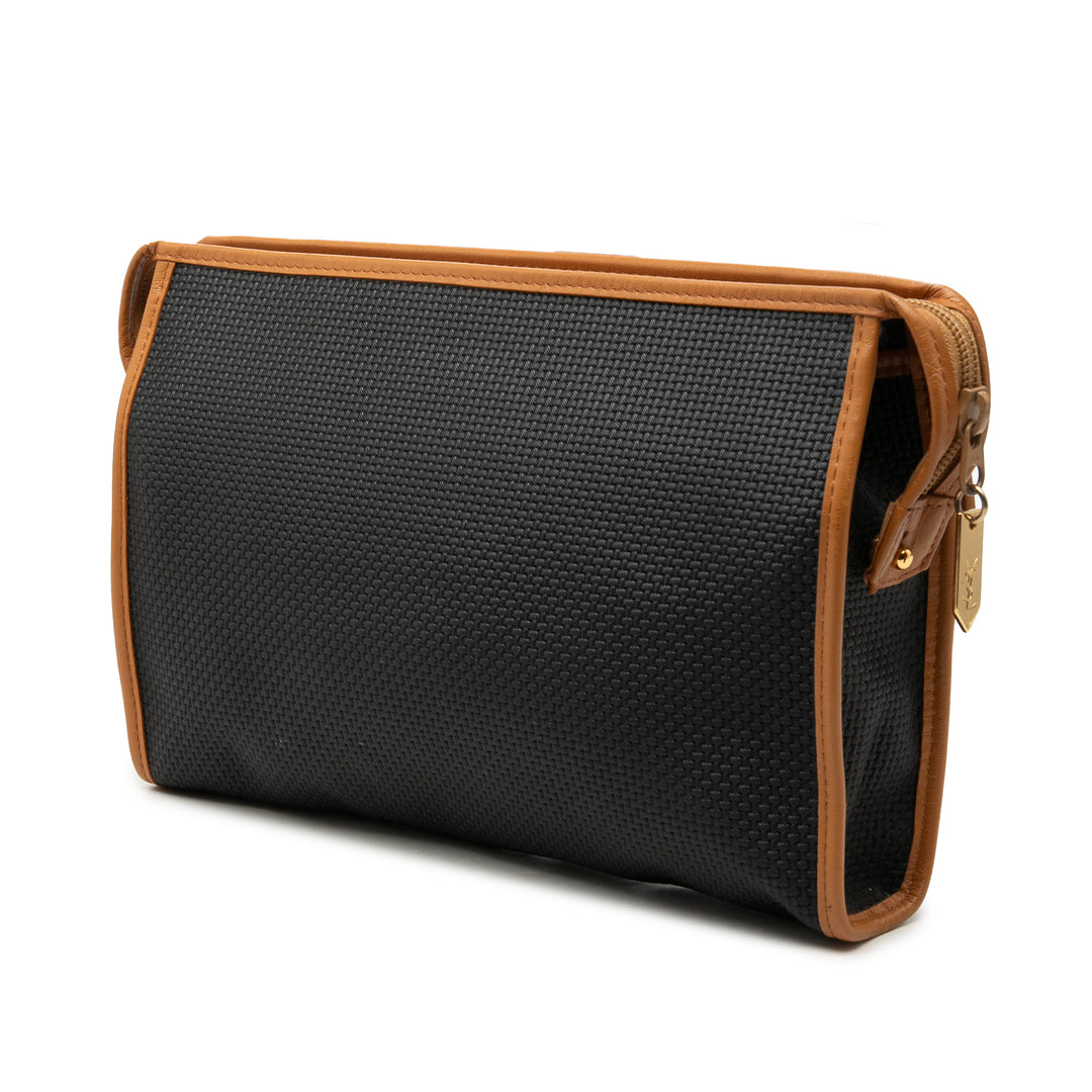 Saint Laurent Cuir à finitions Coated Toile Pochette