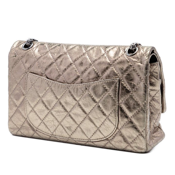 Chanel Matelassé Metallic vieilli Cuir de veau Reissue 2.55 Double rabat 226