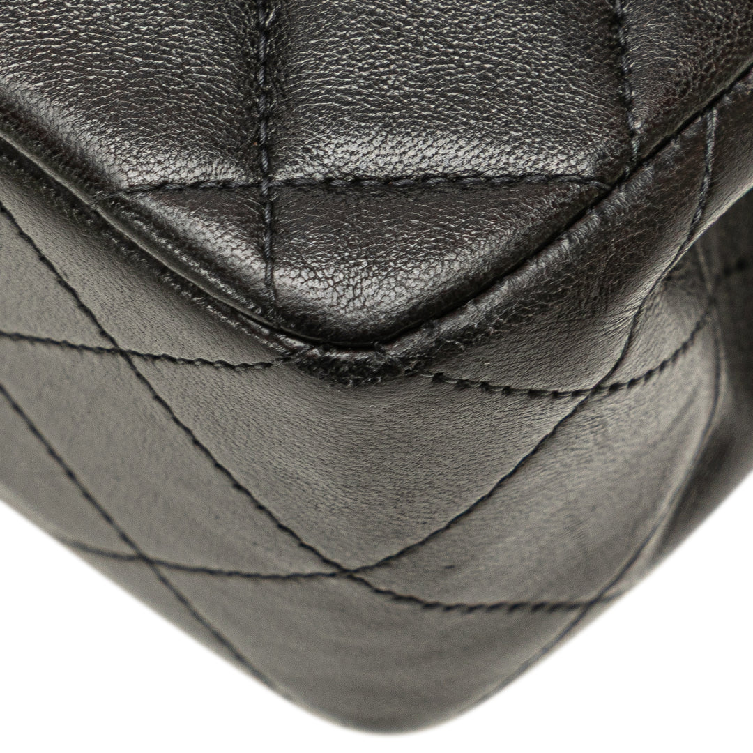 Small Classic Lambskin Double Flap Black - Gaby Paris