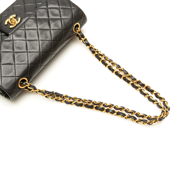 Small Classic Lambskin Double Flap Black - Gaby Paris