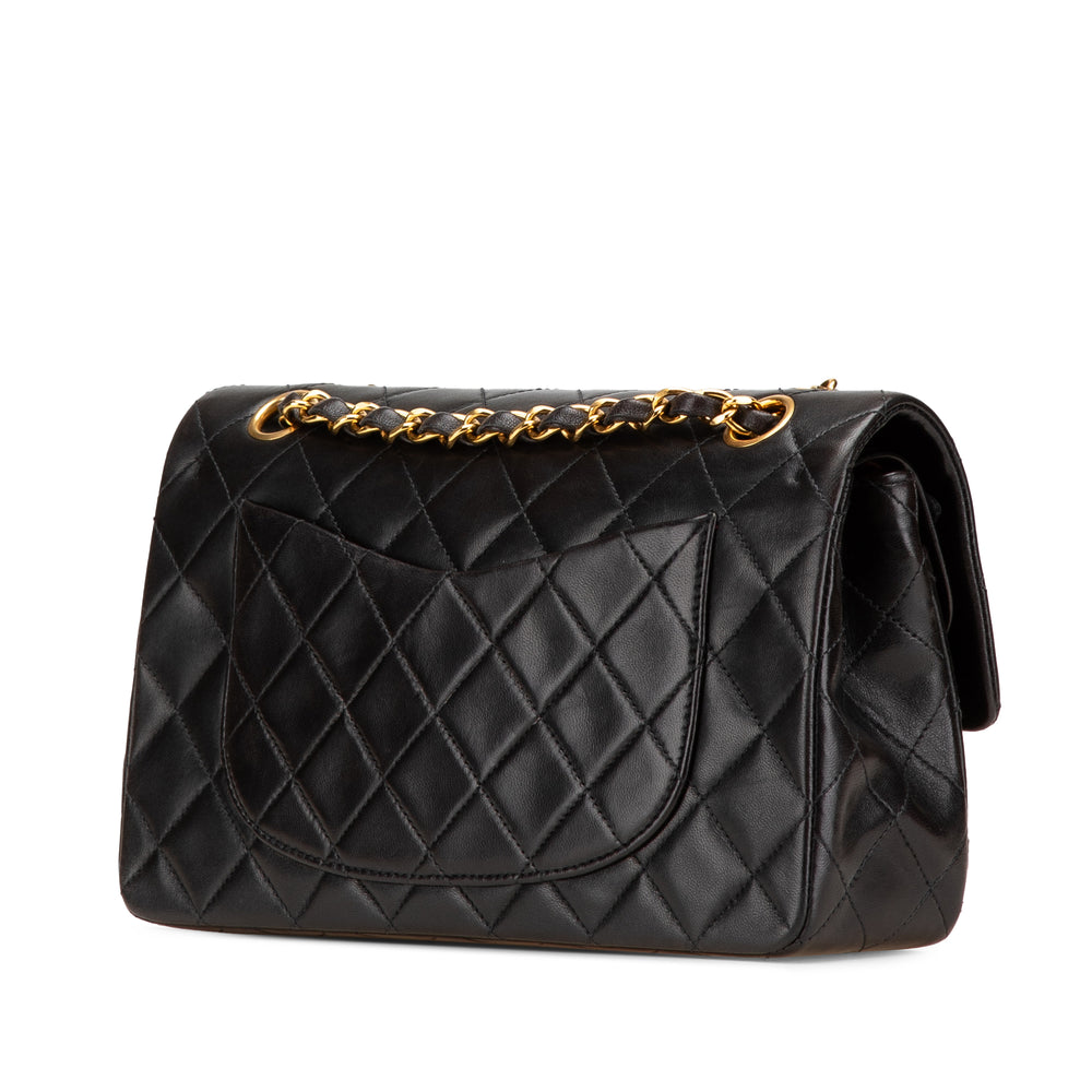 Small Classic Lambskin Double Flap Black - Gaby Paris