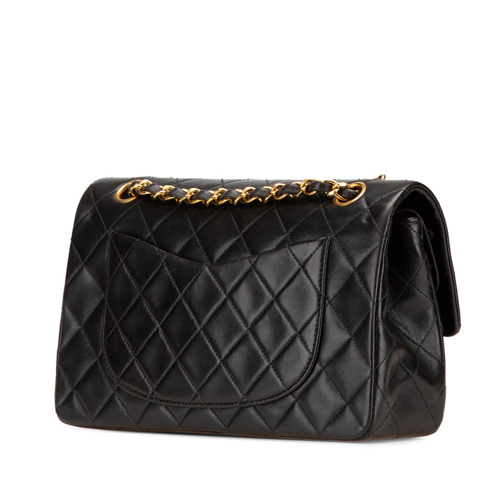 Small Classic Lambskin Double Flap Black - Gaby Paris