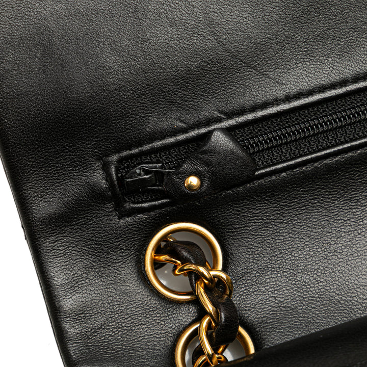 Small Classic Lambskin Double Flap Black - Gaby Paris