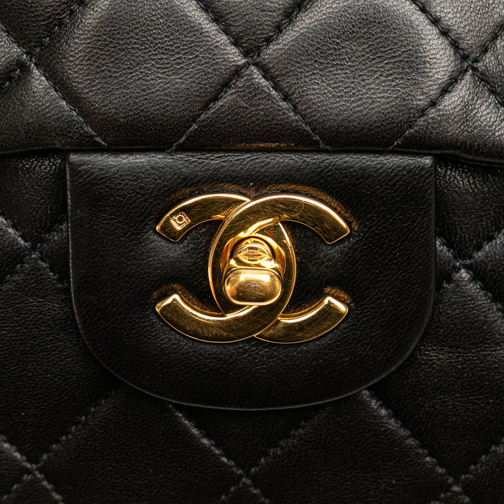 Small Classic Lambskin Double Flap Black - Gaby Paris