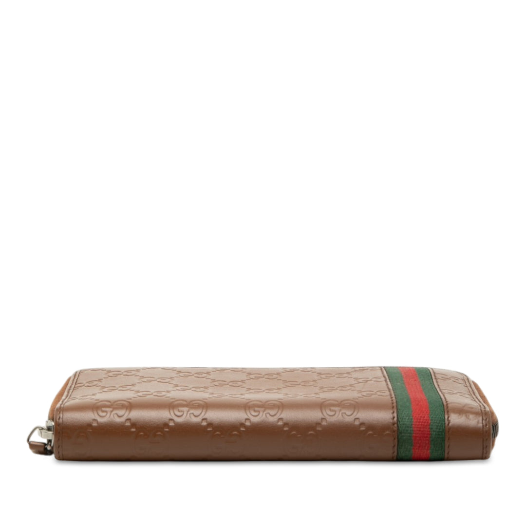 Guccissima Web Zippy Portefeuille long Marron