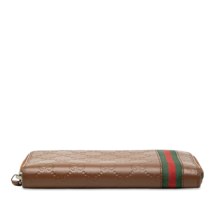 Guccissima Web Zippy Portefeuille long Marron