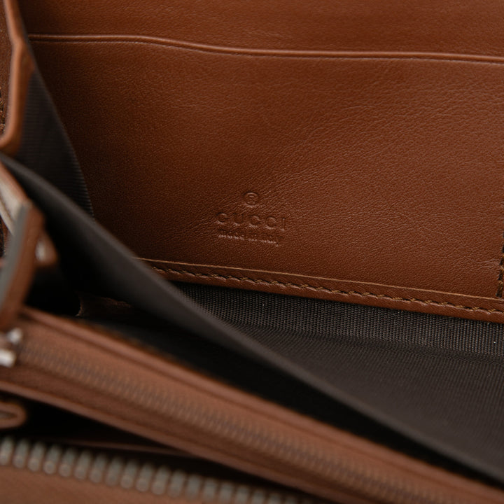 Guccissima Web Zippy Portefeuille long Marron