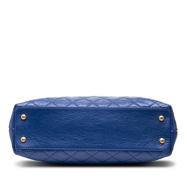 Chanel CC Cuir de veau Front Zip Drawstring Cabas chaîne