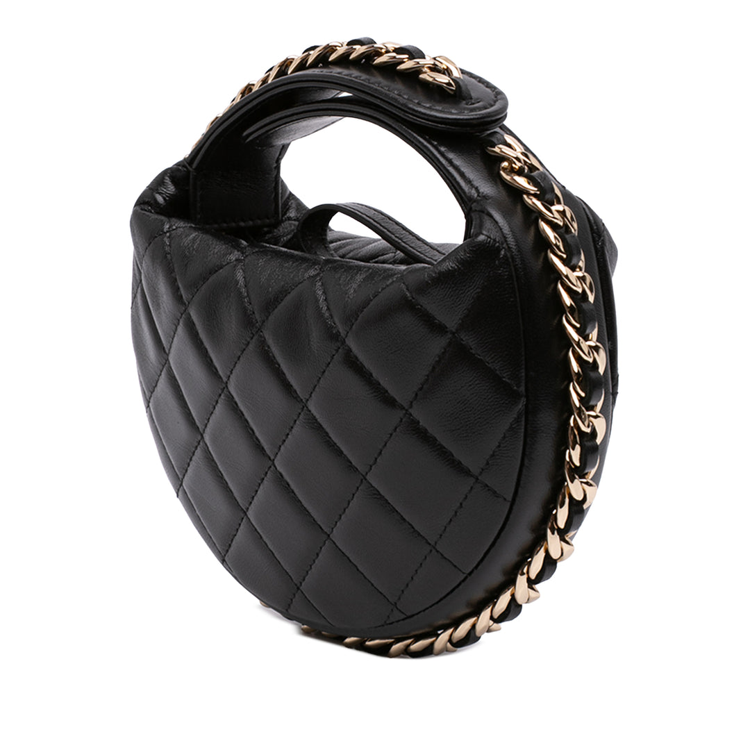 Chanel Mini Matelassé Cuir d'agneau Sac rond à chaîne Pochette