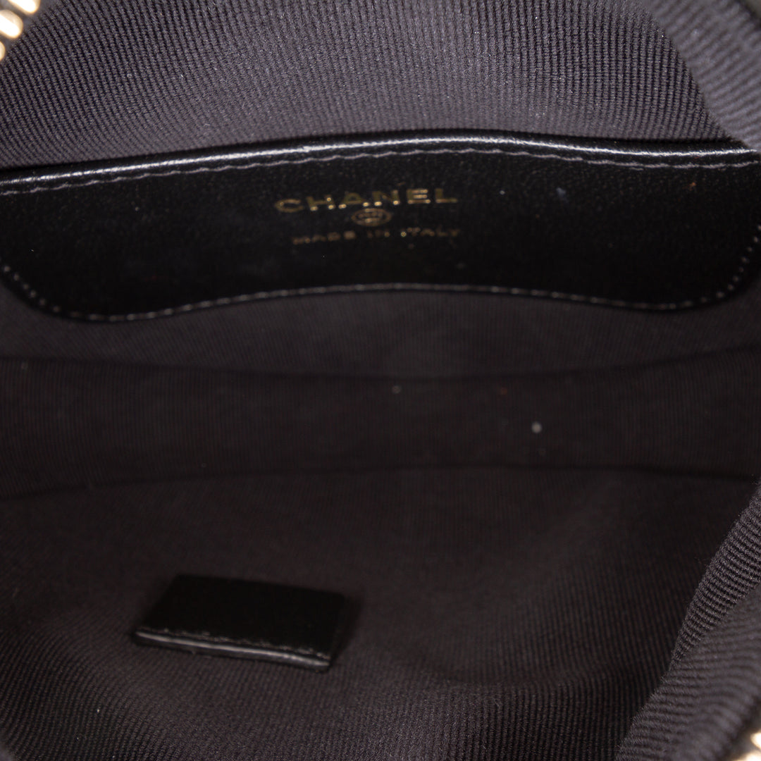Chanel Mini Matelassé Cuir d'agneau Sac rond à chaîne Pochette