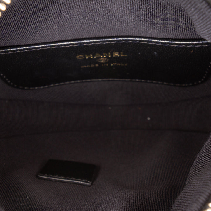 Chanel Mini Matelassé Cuir d'agneau Sac rond à chaîne Pochette