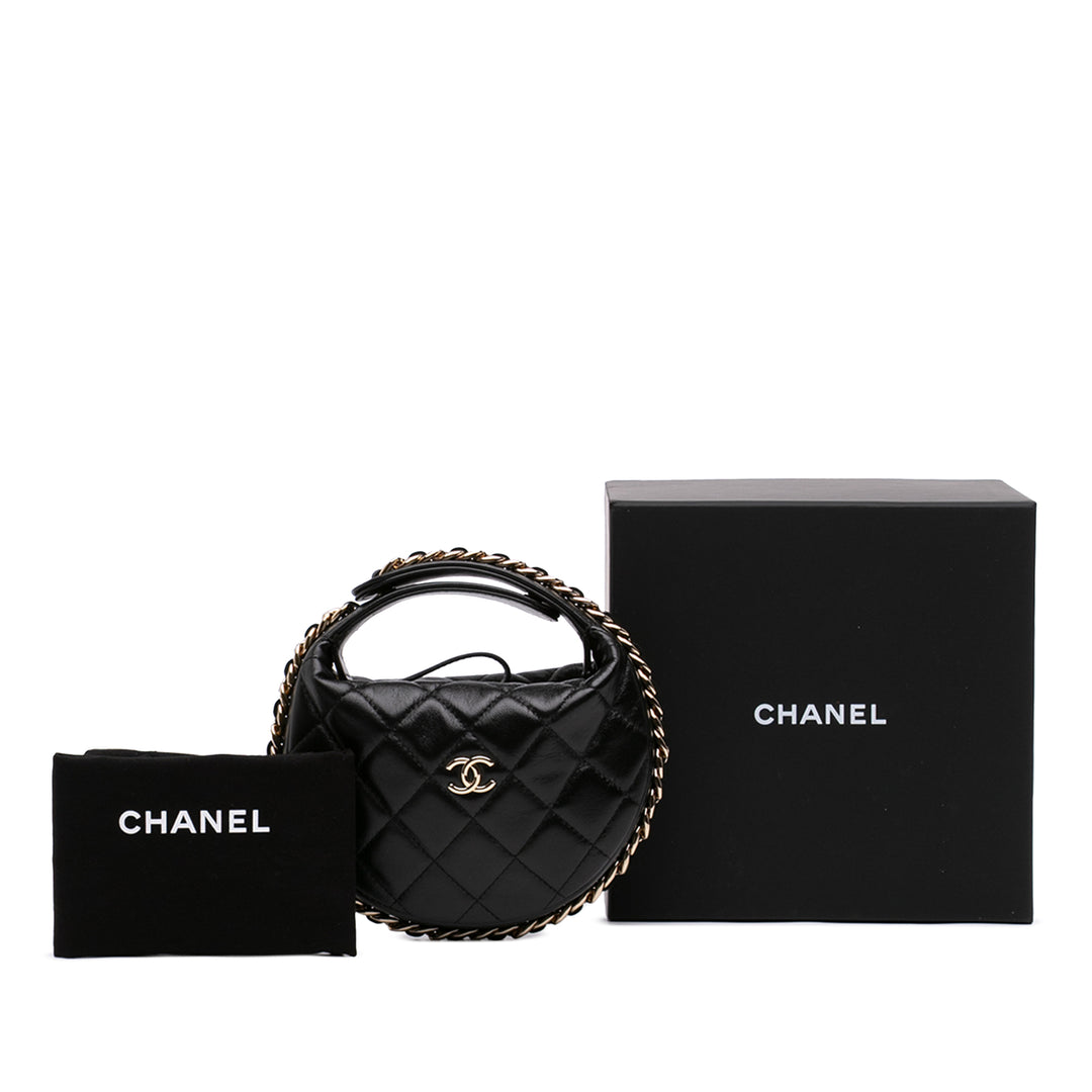 Chanel Mini Matelassé Cuir d'agneau Sac rond à chaîne Pochette