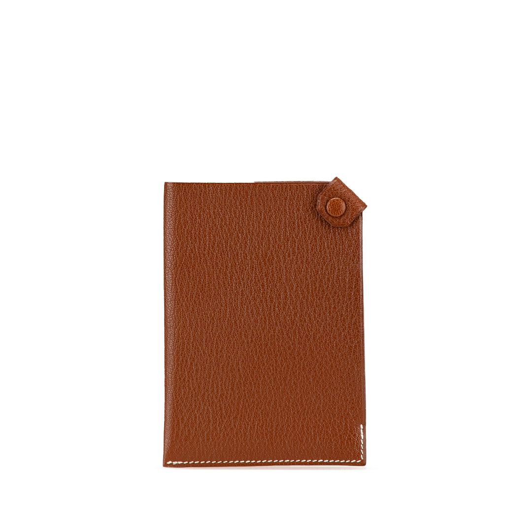 Chevre Mysore Tarmac PM Passport Cover Brown - Gaby Paris