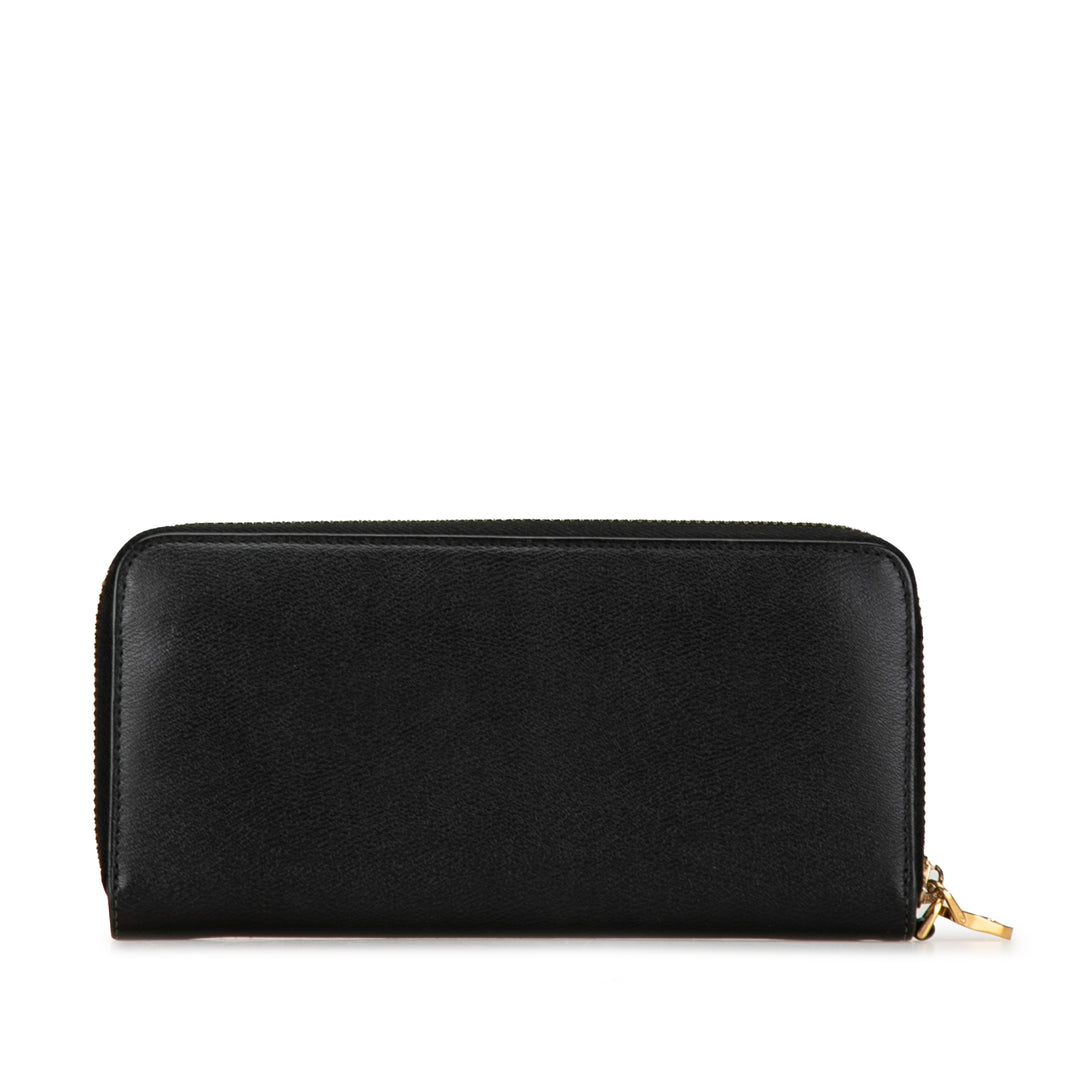 Anagram Leather Long Wallet Black - Gaby Paris