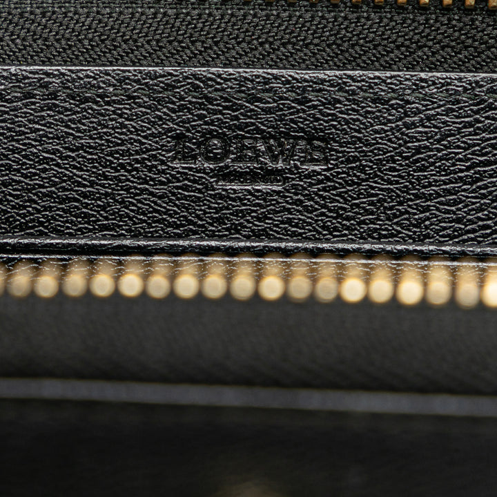 Anagram Leather Long Wallet Black - Gaby Paris