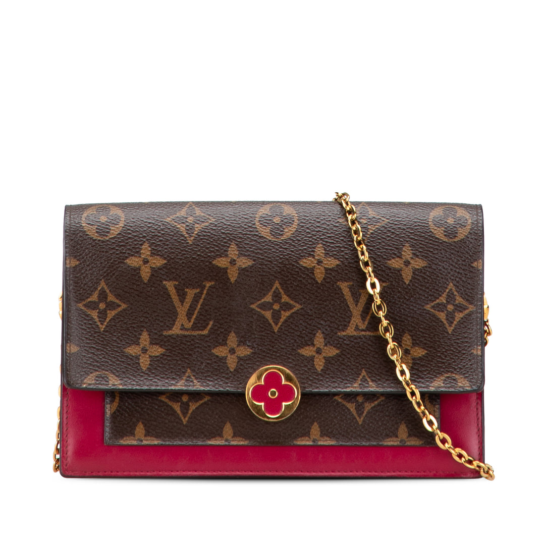 Louis Vuitton Monogram Flore Portefeuille On Chain Marron – GABY PARIS Authentique