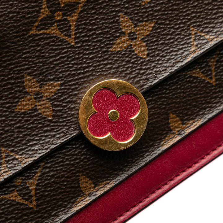 Louis Vuitton Monogram Flore Portefeuille On Chain Marron – GABY PARIS Authentique