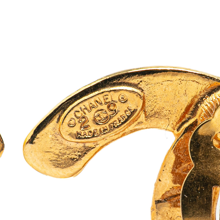 Gold Plated CC Woven Clip On Earrings Gold - Gaby Paris
