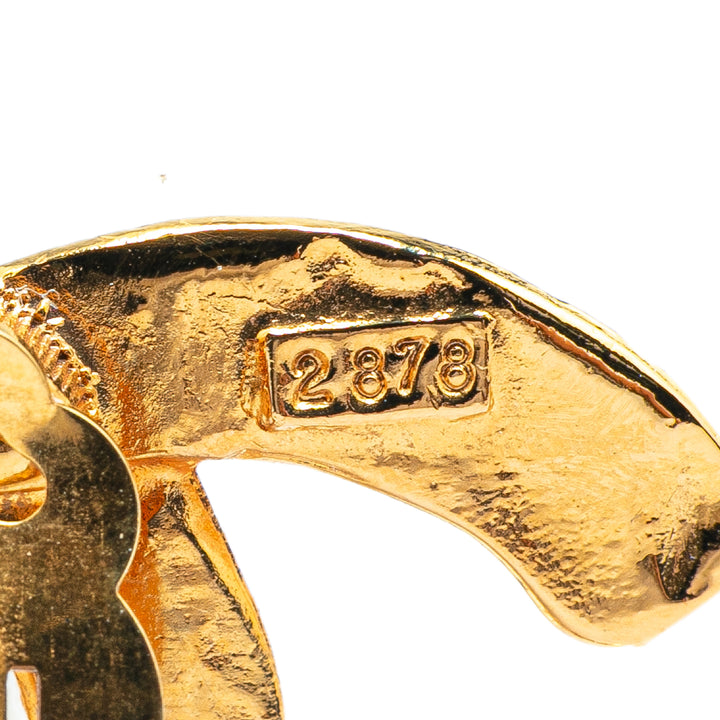 Gold Plated CC Woven Clip On Earrings Gold - Gaby Paris