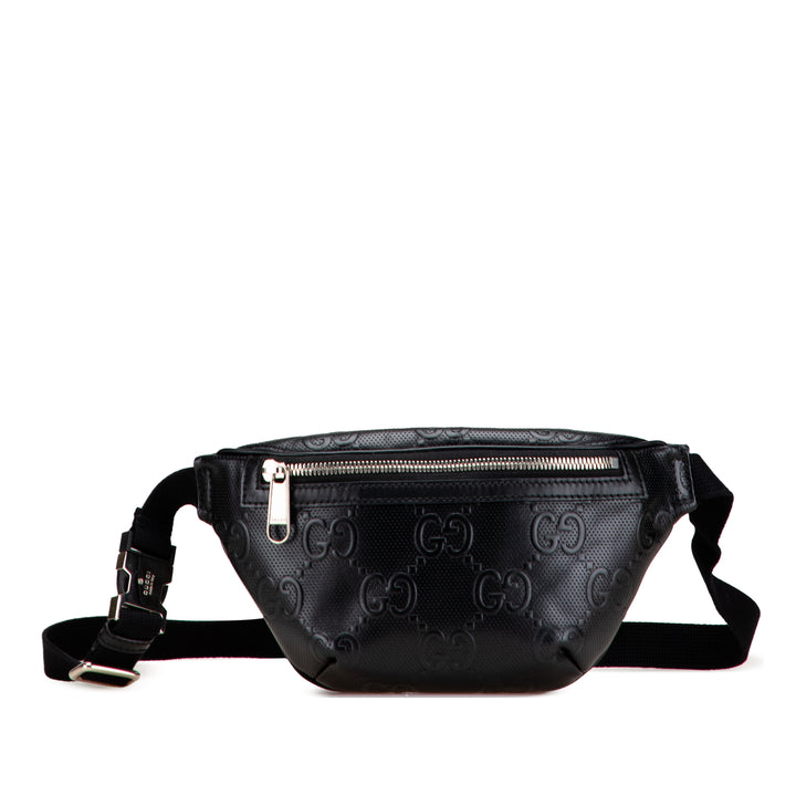 Gucci GG Embossed Perforated Cuir Belt Bag Noir