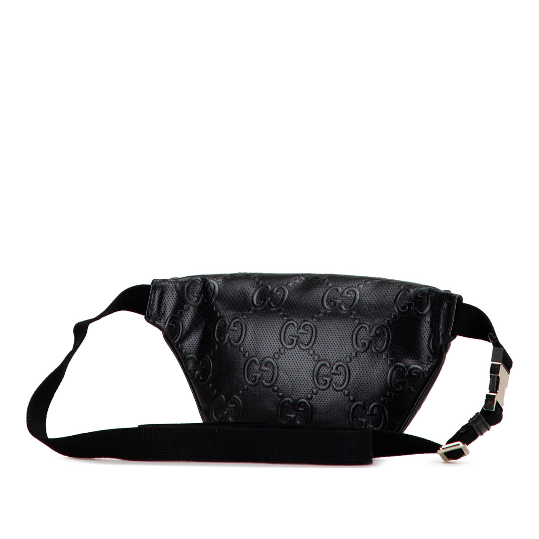 Gucci GG Embossed Perforated Cuir Belt Bag Noir