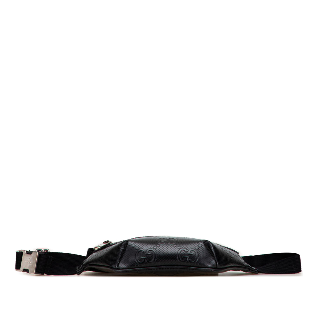Gucci GG Embossed Perforated Cuir Belt Bag Noir