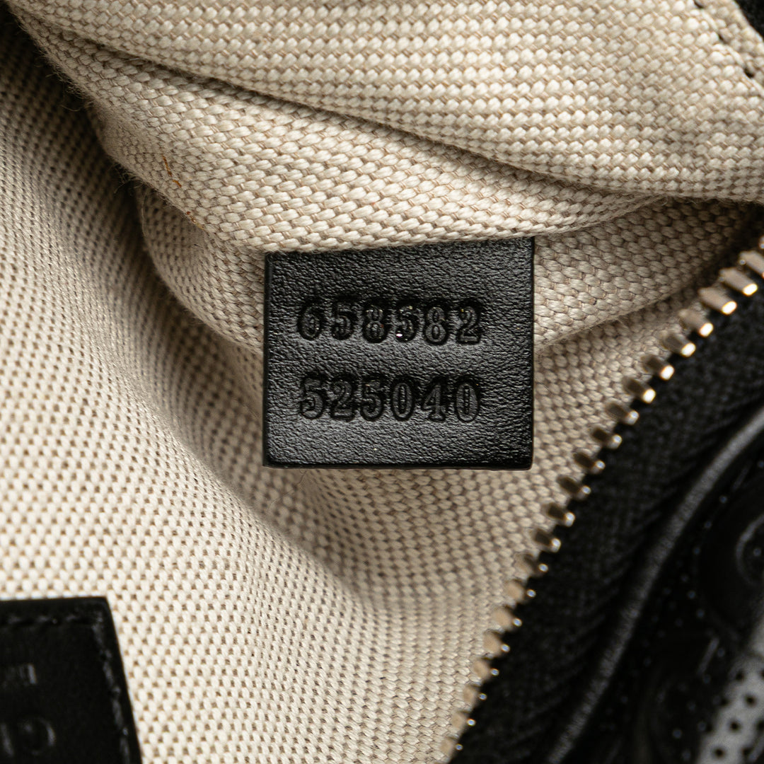 Gucci GG Embossed Perforated Cuir Belt Bag Noir