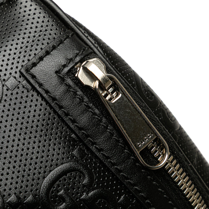 Gucci GG Embossed Perforated Cuir Belt Bag Noir