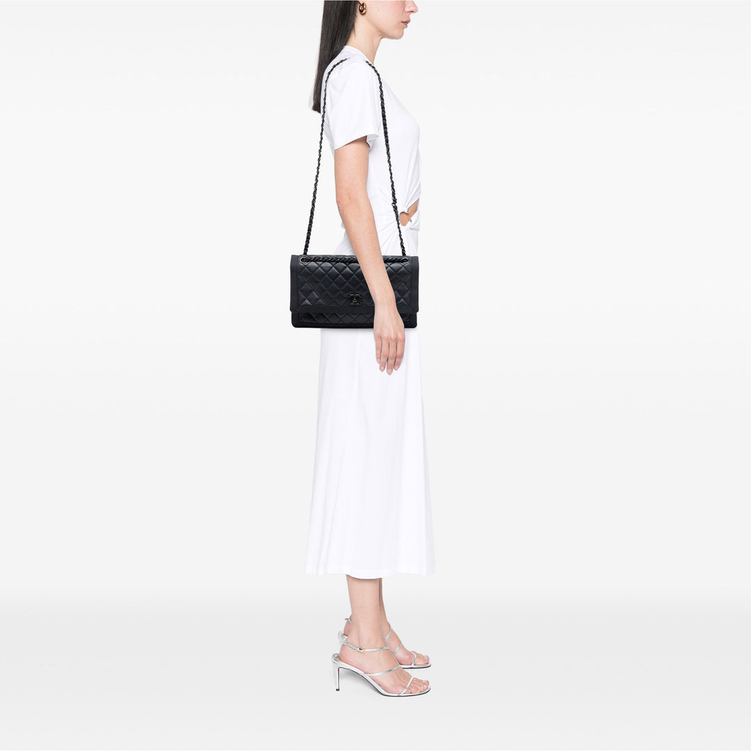 Chanel CC Matelassé Cuir d’agneau et Grosgrain So à rabat