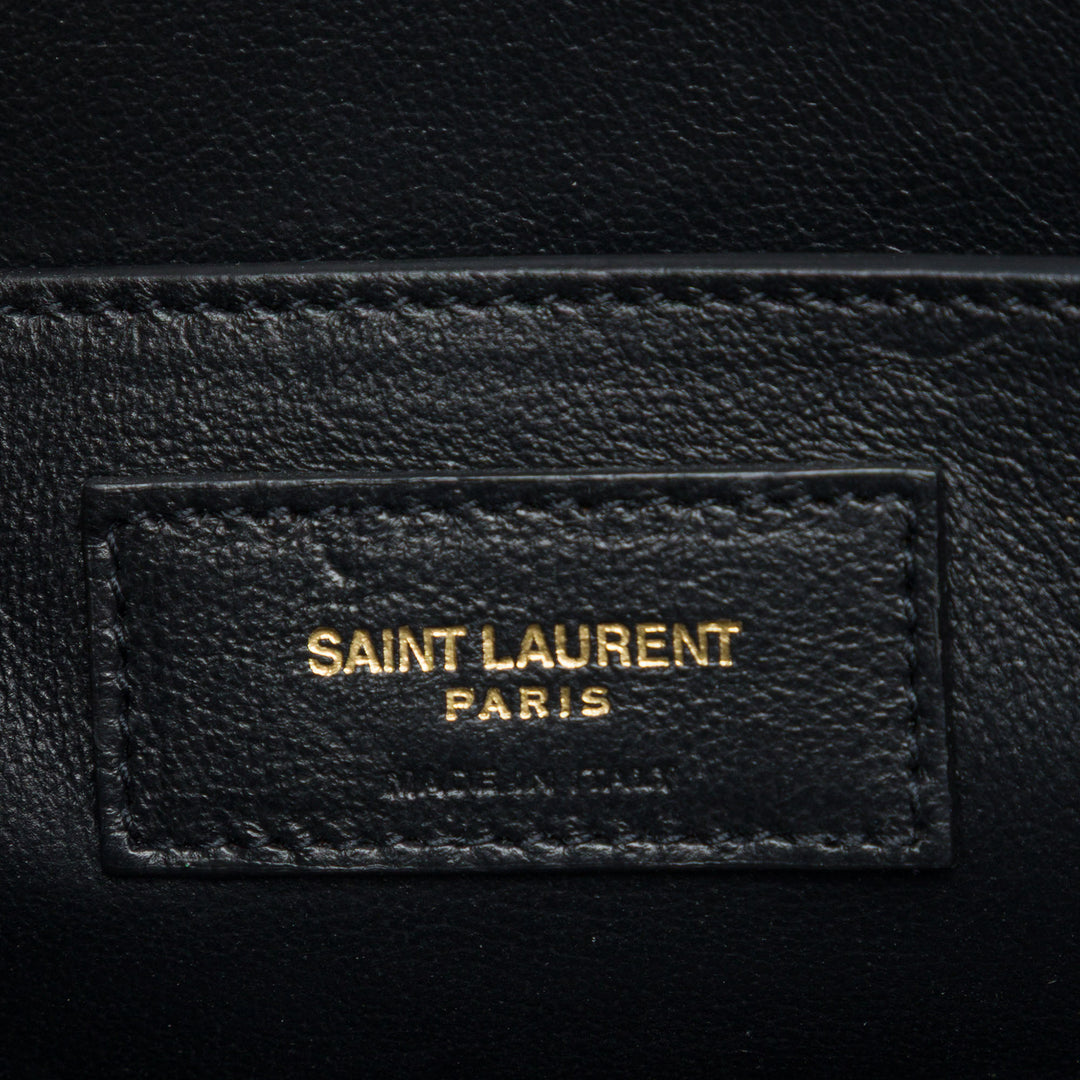 Saint Laurent Manhattan Pochette avec chaîne Cuir de veau lisse Noir – vue 5 – GABY PARIS