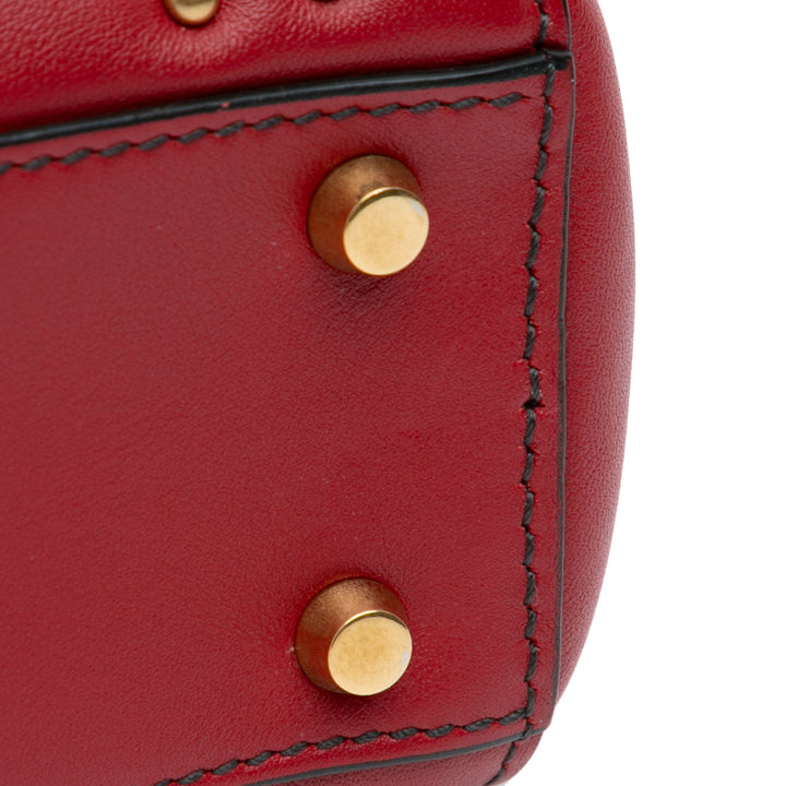 Mini Lambskin Cannage Studded Supple Lady Dior Red - Gaby Paris