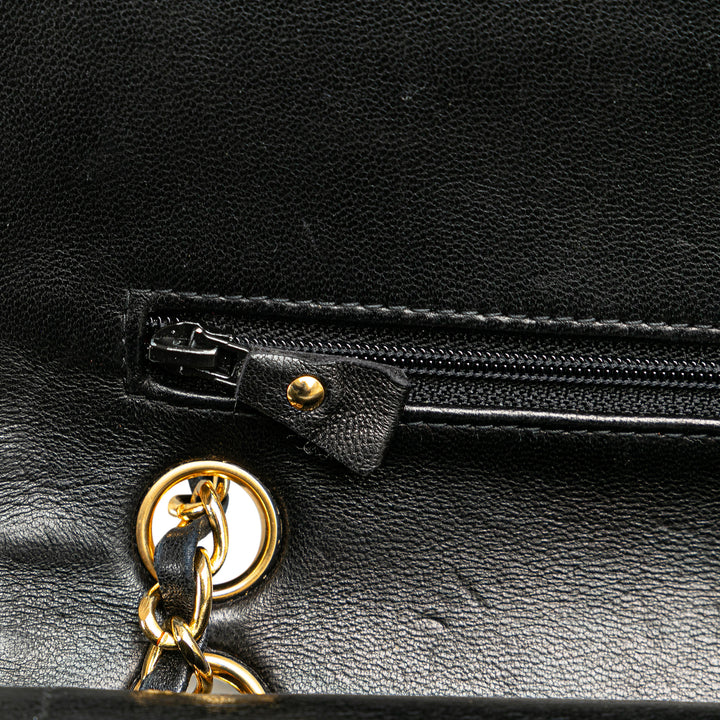 Small Classic Lambskin Double Flap Black - Gaby Paris
